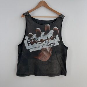 Vintage Rock Judas Priest cut out black tank top